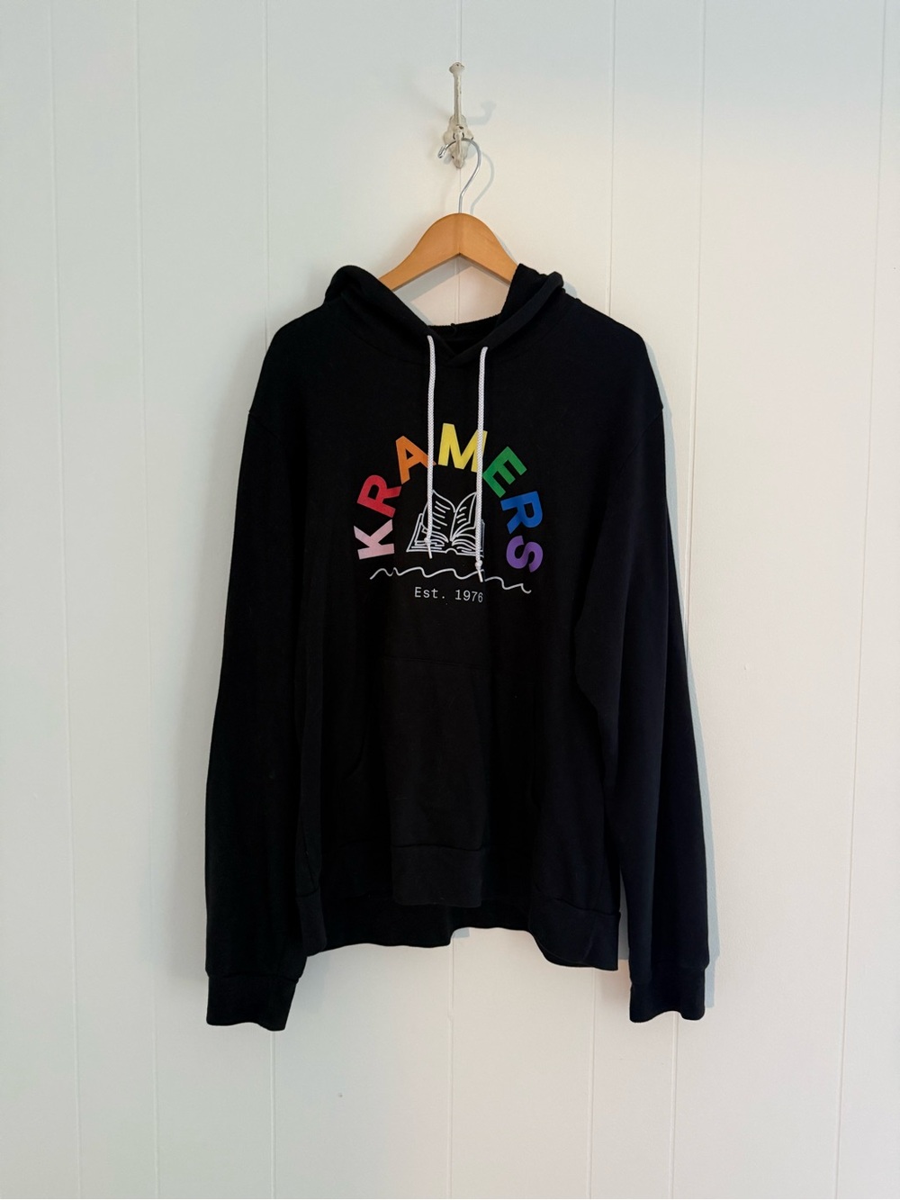 Black Hoodie with Rainbow Logo - Men's Pullover
